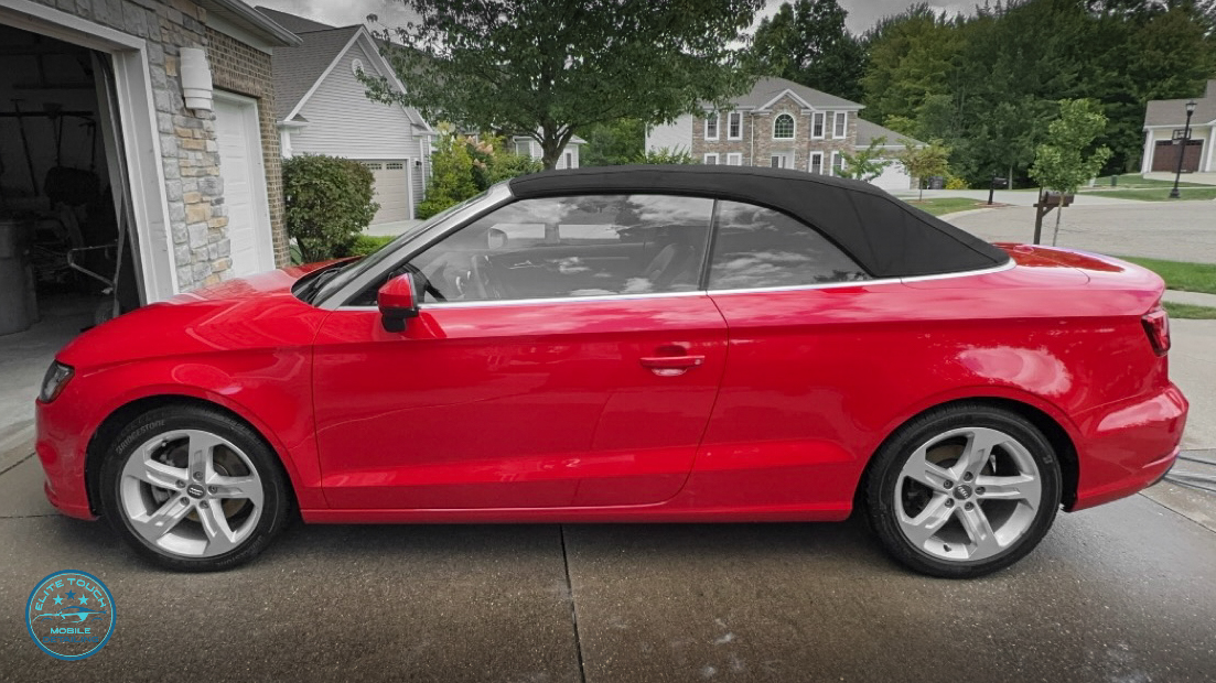 Red 2016 Audi S4 Convertible after Ceramic Coating and Auto Detailing